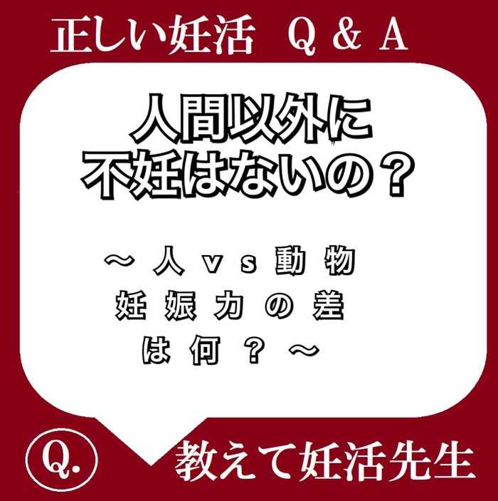 人間以外に不妊はないの？〜人vs動物 妊娠力の差は何？〜